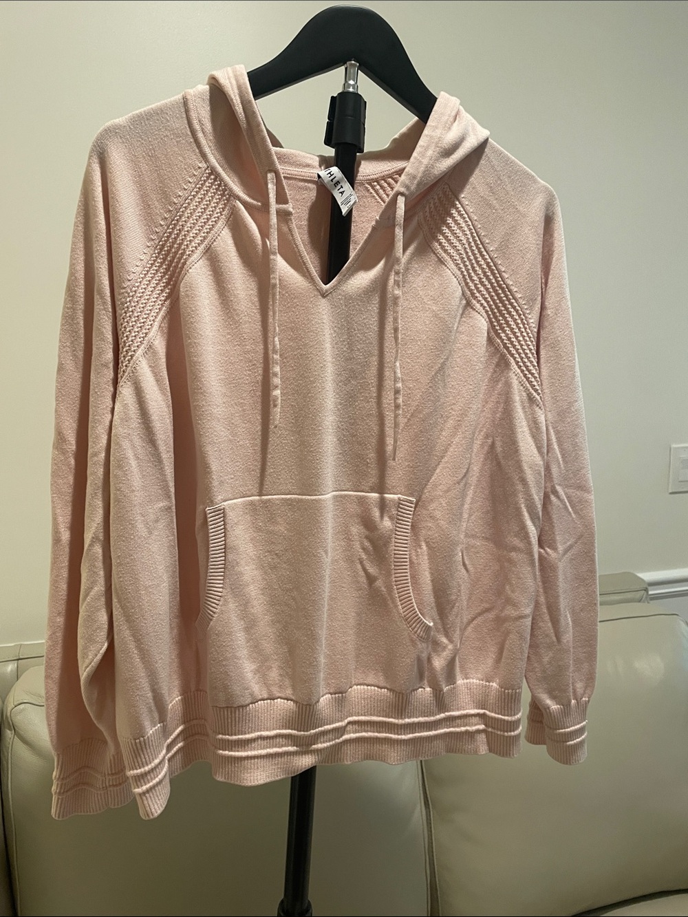 Athleta Blush Pink Hooded‎ Pullover Sweater